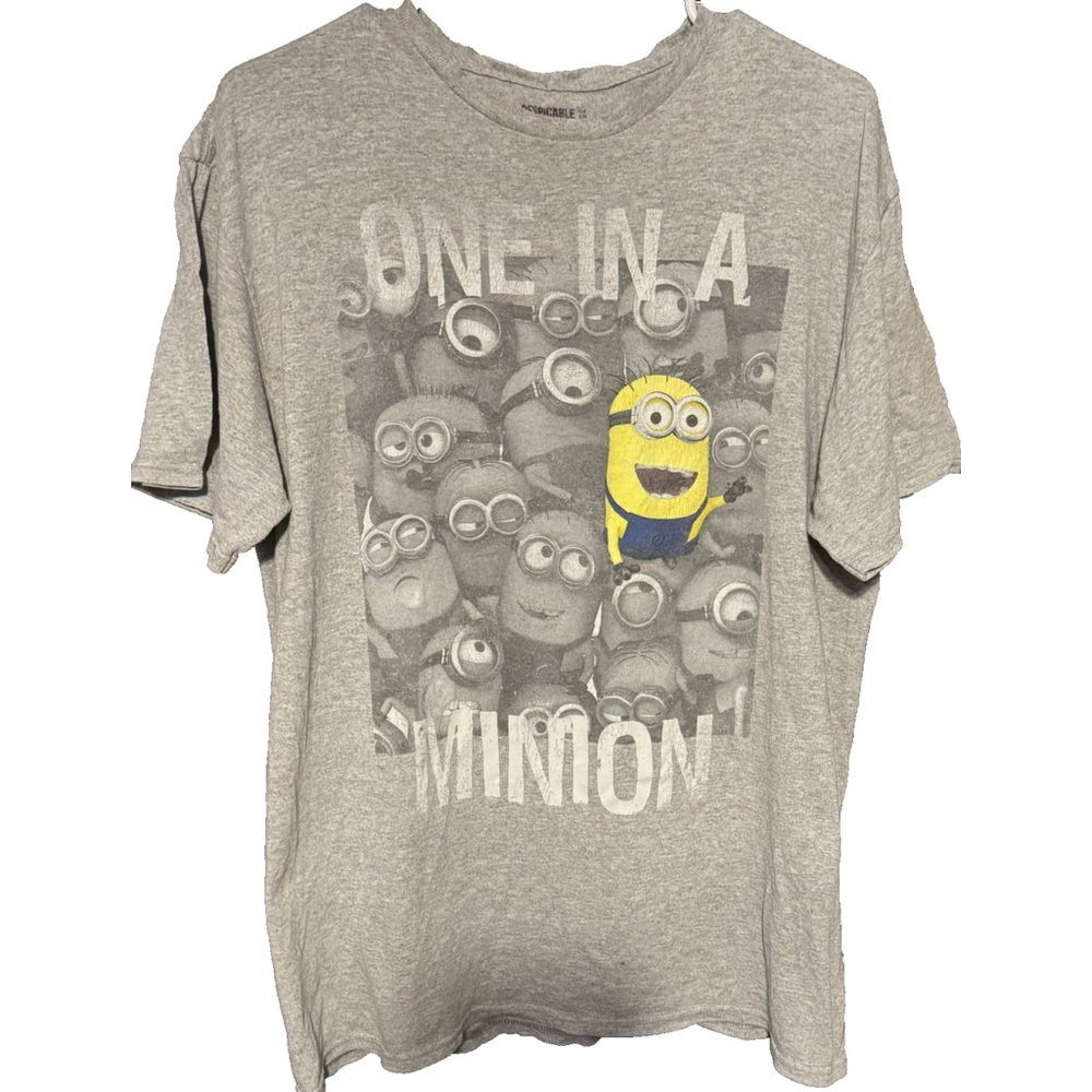 Minions Despicable Me T-Shirt Men's Size L Gray